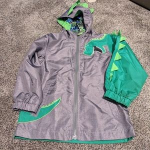 London Fog kids windbreaker rain jacket coat dinosaur size 6